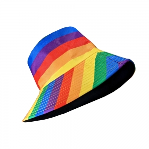 Rainbow Striped Bucket Hat 1