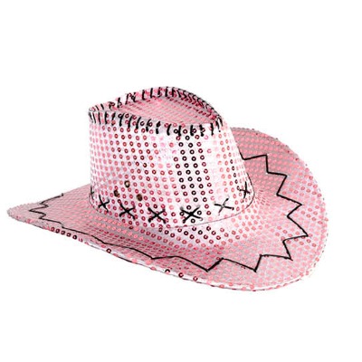 Sequin Cowboy Hat Light Pink