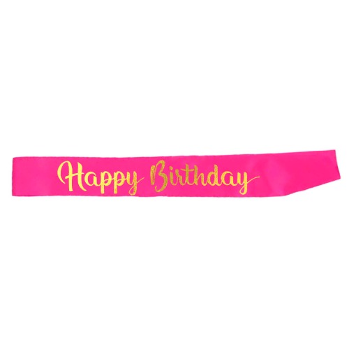 Happy Birthday Party Sash Hot Pink