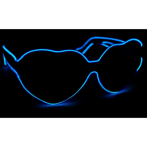 Light Up Heart Party Glasses Blue