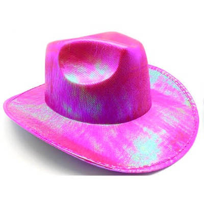 Metallic Cowboy Hat Hot Pink