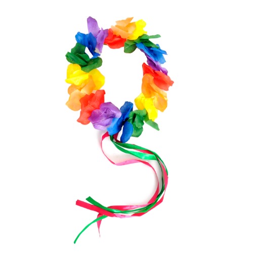 Rainbow Flower Crown Headband with Ribbons 1