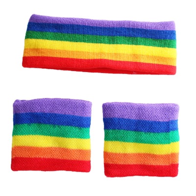 Rainbow Headband Wristband Set