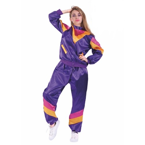Inked80s Lady Purple Tracksuit Costume