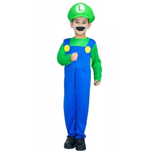 InkedChild Luigi Green Plumber Costume