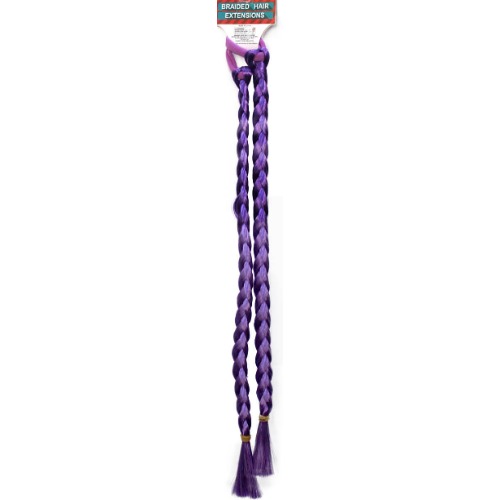 Long Coloured Braided Hair Extension Purple