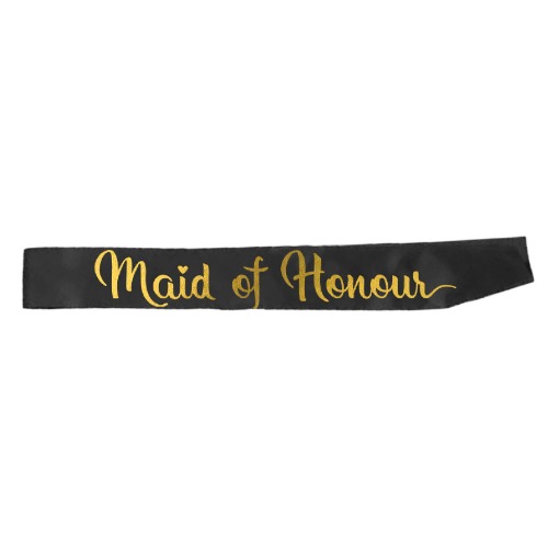 Maid of Honor Party Sash Black 1