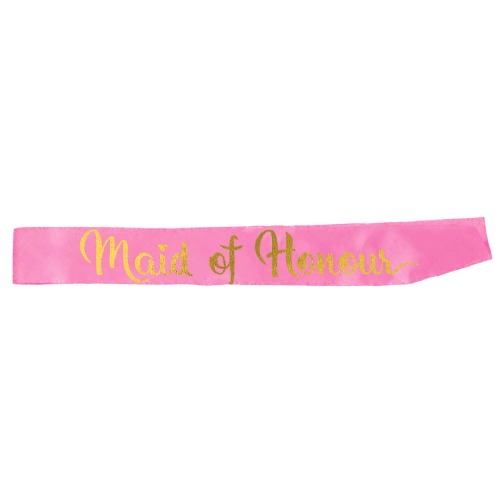 Maid of Honor Party Sash Light Pink