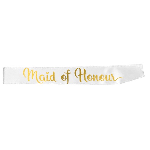 Maid of Honor Party Sash White