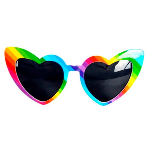 Retro Rainbow Heart Shape Party Glasses
