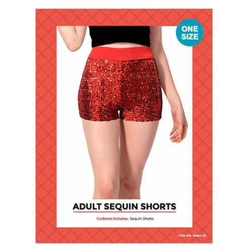Sequin Shorts Red