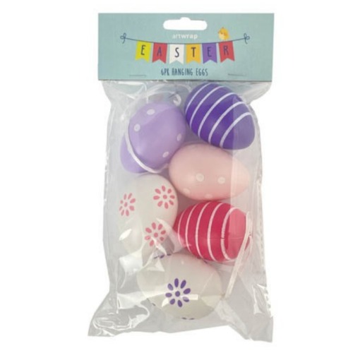 Easter 6pk Hanging Eggs Pastel Colours 1 1