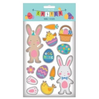 Easter Bunny Chick Design Bubble Stickers 1