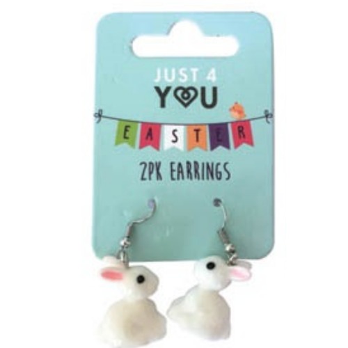 Easter Bunny Earrings White 1 1