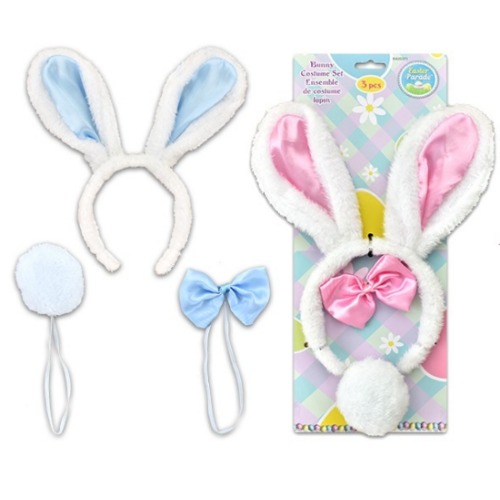 Easter Coloured Bunny Ear Headband with Tail Bowtie 1 1