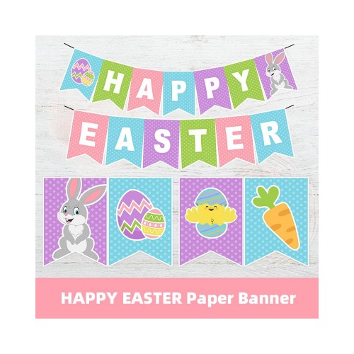 Easter Decoration Happy Easter Bunting Flag 3m 1