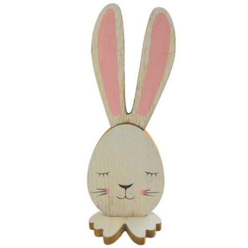 Easter Decoration Pink Ears Bunny Table Deco Wooden 1 1