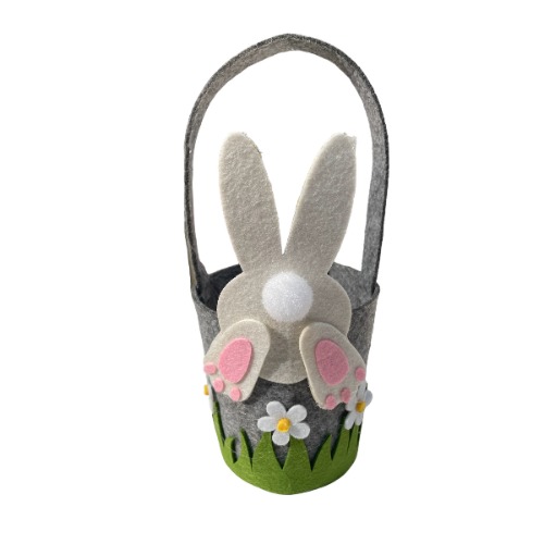 Easter Felt Basket Bunny Tail Design 1