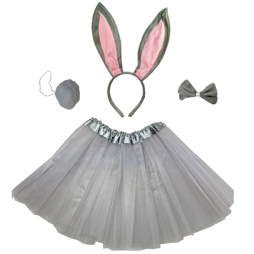 Easter Girls Bunny Dress Up Set Grey 1 1