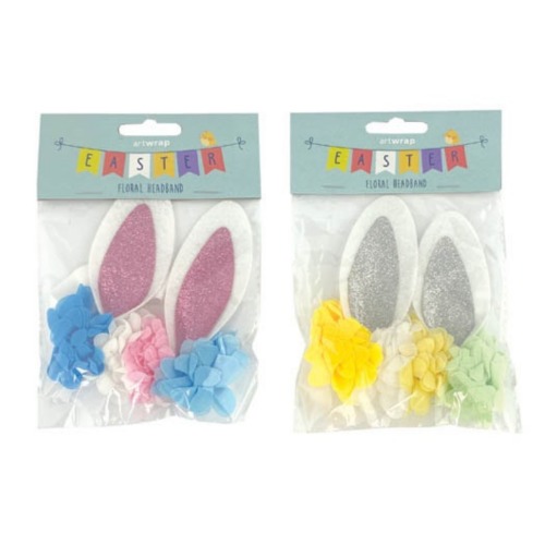 Easter Glitter Bunny Ears Floral Headband 1 1