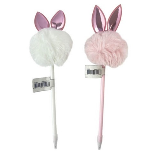 Easter Pen Bunny Ear Pom Pom Pink White 1 1