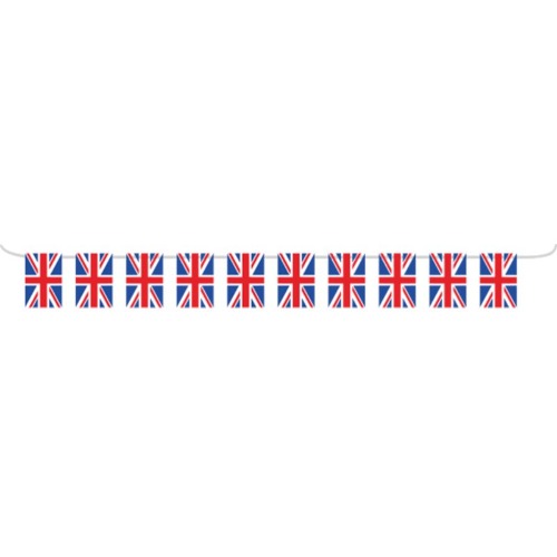 Patriotic British Flags Plastic Bunting 5m