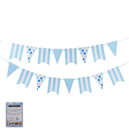 16 Sheet Blue Paper Garland with 5m Ribbon