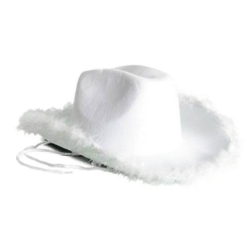 Fluffy White Cowboy Hat 1