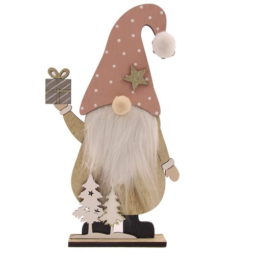 Gnome With Gifts Table Top Deco 16X29X4cm