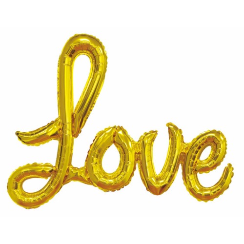 LOVE Gold Foil Balloon Banner with Ribbon 1
