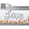 LOVE Silver Foil Balloon Banner with Ribbon 2