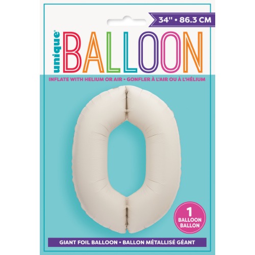 Matte Nude Numberal 0 Foil Balloon 1