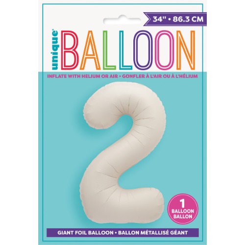 Matte Nude Numberal 2 Foil Balloon 1
