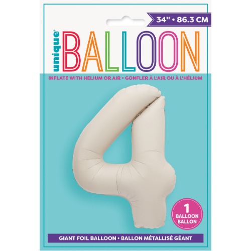 Matte Nude Numberal 4 Foil Balloon 1