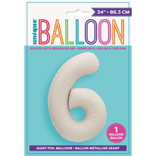 Matte Nude Numberal 6 Foil Balloon 1
