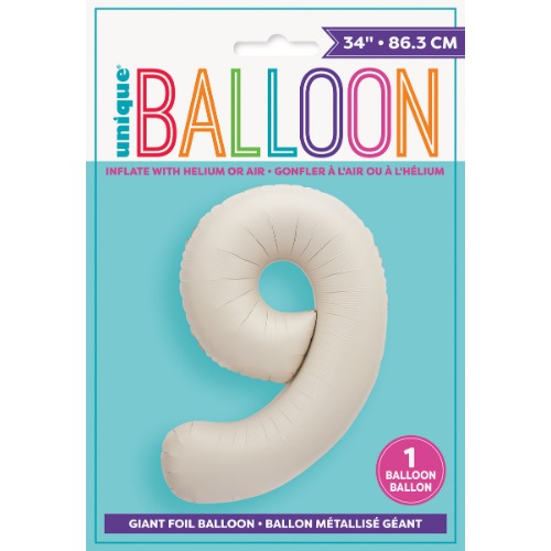 Matte Nude Numberal 9 Foil Balloon 1