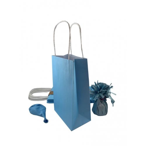 Party Bag Paper 215 x 130 x 80mm Pastel Blue Pack 5