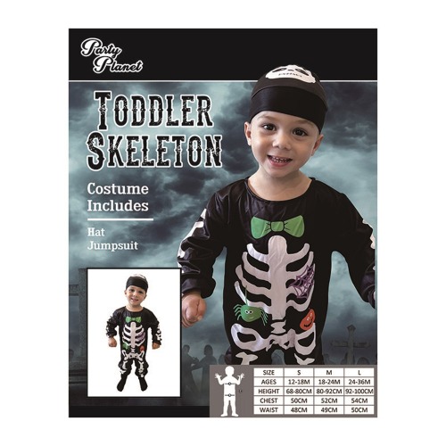 Toddler Skeleton Costume 2a Sizes 18 24m And 24 36m