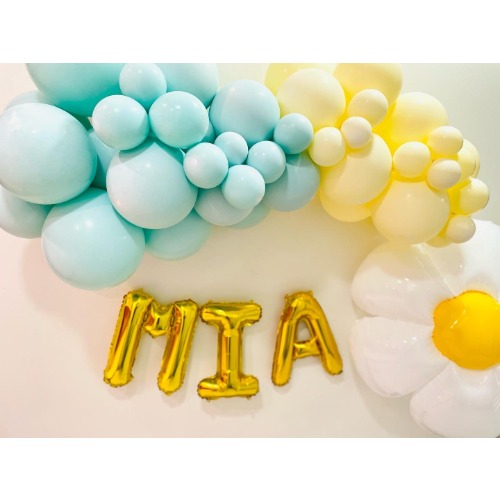 Double Stuffed Balloon Garland with Pastel Green & Pastel Yellow