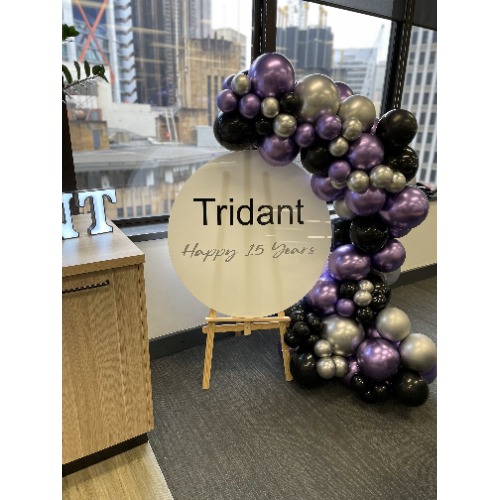 Purple with Black & Chrome Silver Balloon Setup