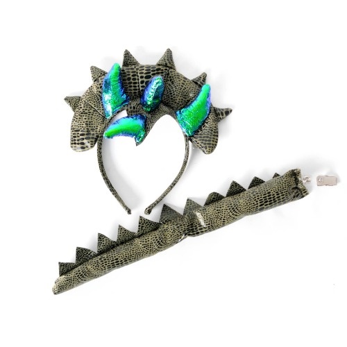 InkedDeluxe Dinosaur Accessory Set Headband & Tail