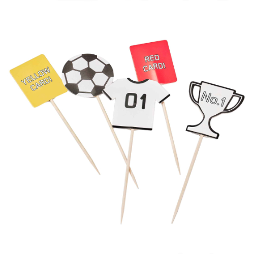 Kick Off Party Football Cupcake Toppers