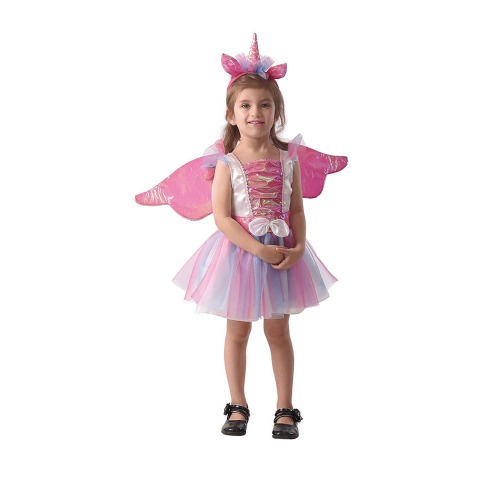 Toddler Unicorn Girl Book Week Costume Dress Headpiece Wings