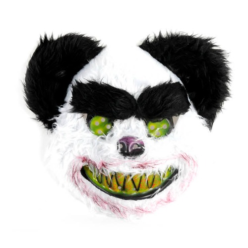 Scary Fur Bear Mask Black White