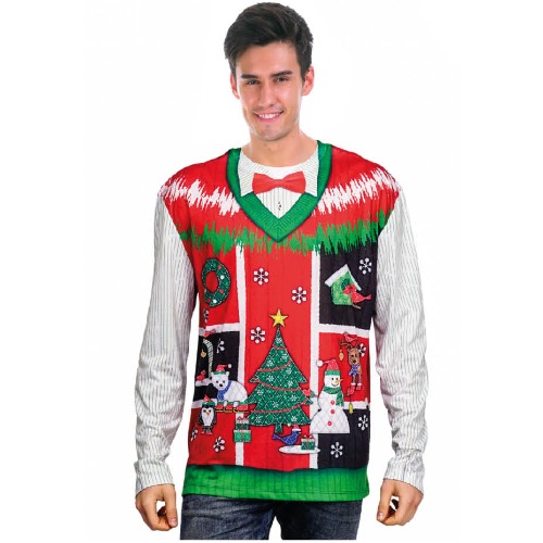 Christmas Adult Sweater Top Red