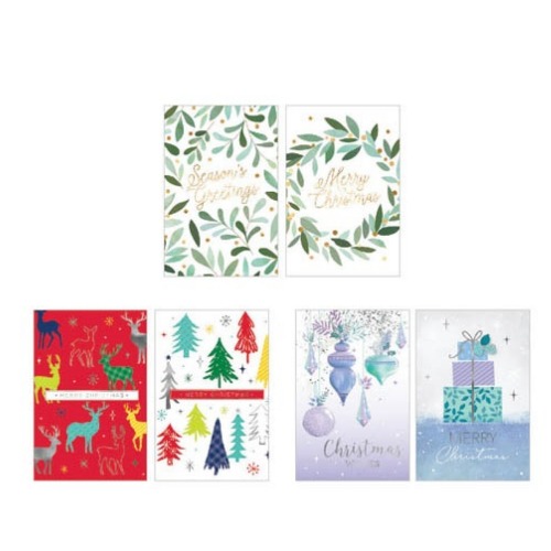 Christmas Deluxe Cards Contemporary Pack of