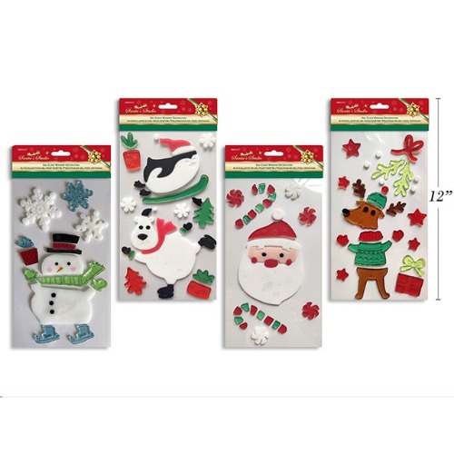 Christmas Gel Cling Window Decoration Assorted