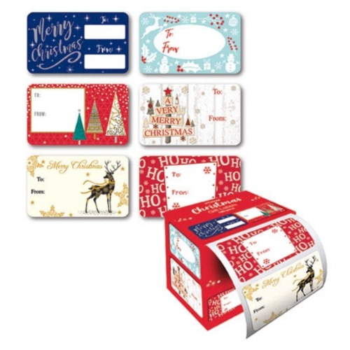Christmas Gift Label Roll Contemporary Pack of