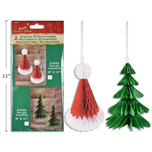 Christmas Hanging D Honeycombs Pack of