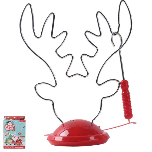 Christmas Reindeer Buzz Wire Game 26.5x18x4.5cm Uses 2xaaa Batteries
